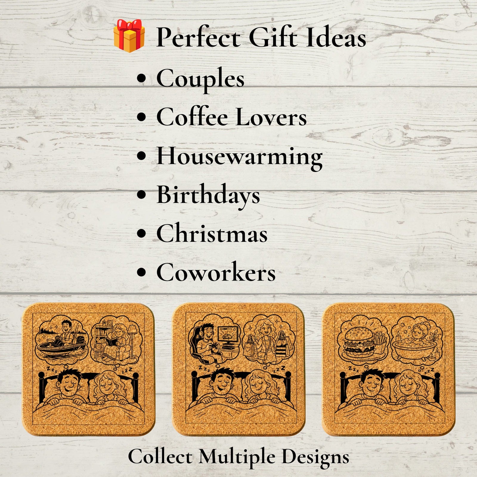 Funny Cork Coaster | Weekend Escape | Couples Gift | 2 Points of View