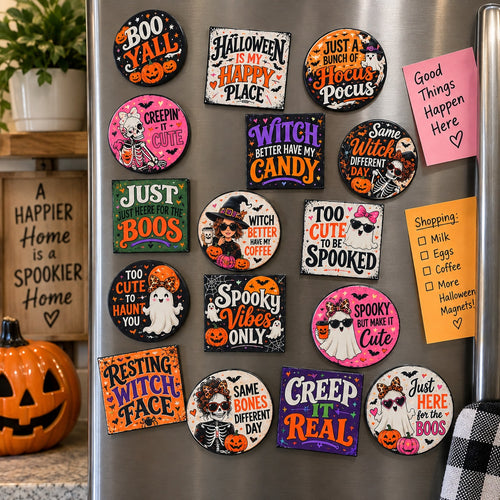 Handmade Halloween Magnets 2.5" - Funny Spooky Snarky - Choose Your Design
