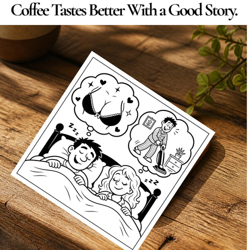 Funny Couples Coaster | His Dream, Her Dream | Available in Cork, Slate & Ceramic | 2 Points of View